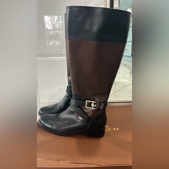 Michael Kors Black and Brown Leather Boots